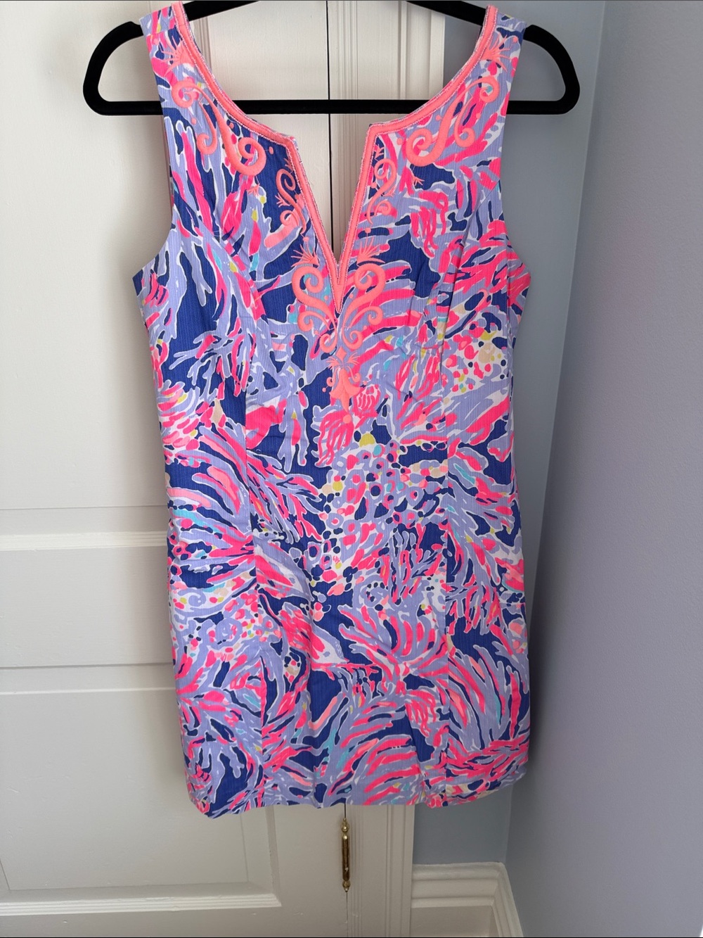 Lilly Pulitzer Pink Blue Multi Sleeveless Shift Dress